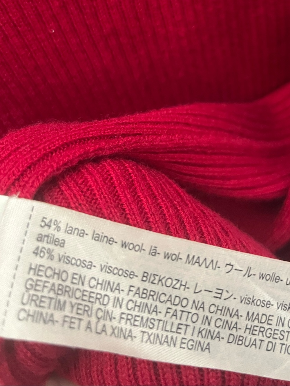 Massimo Dutti Open-Front Red Ribbed Cardigan - Picture 5 of 7